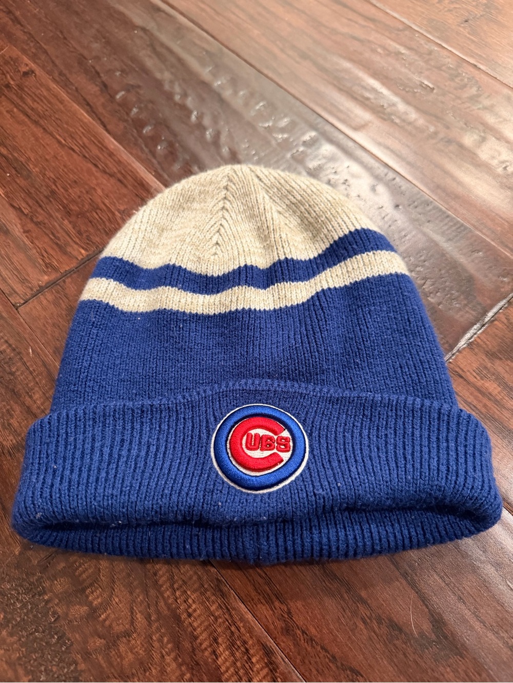 Chicago Cubs Knit Beanie in Royal Blue and Grey